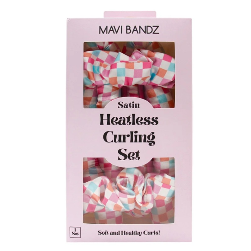 Checkered Satin Curling Set