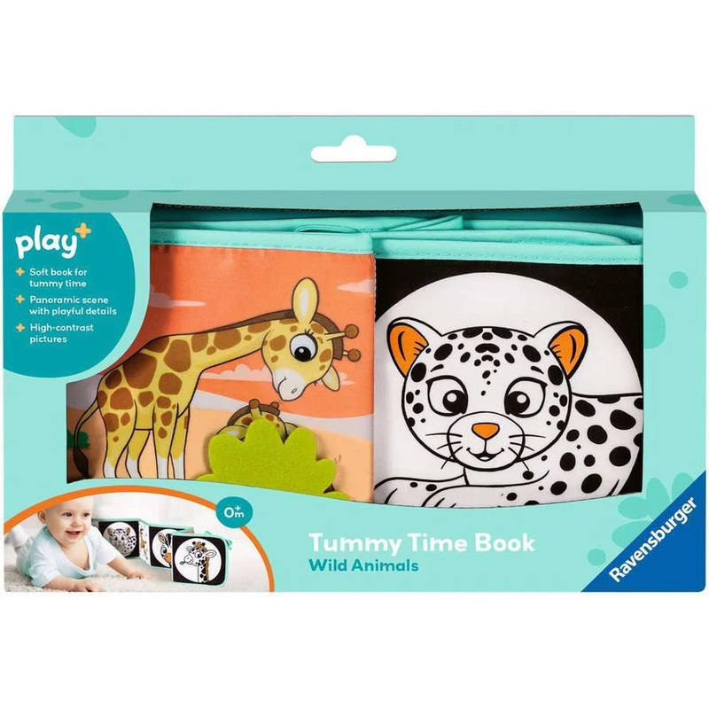 Play+ Wild Animals Tummy Time Book
