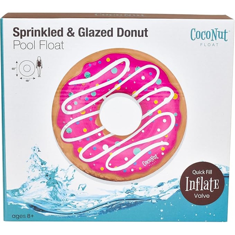 Sprinkled Glazed Donut Pool Float