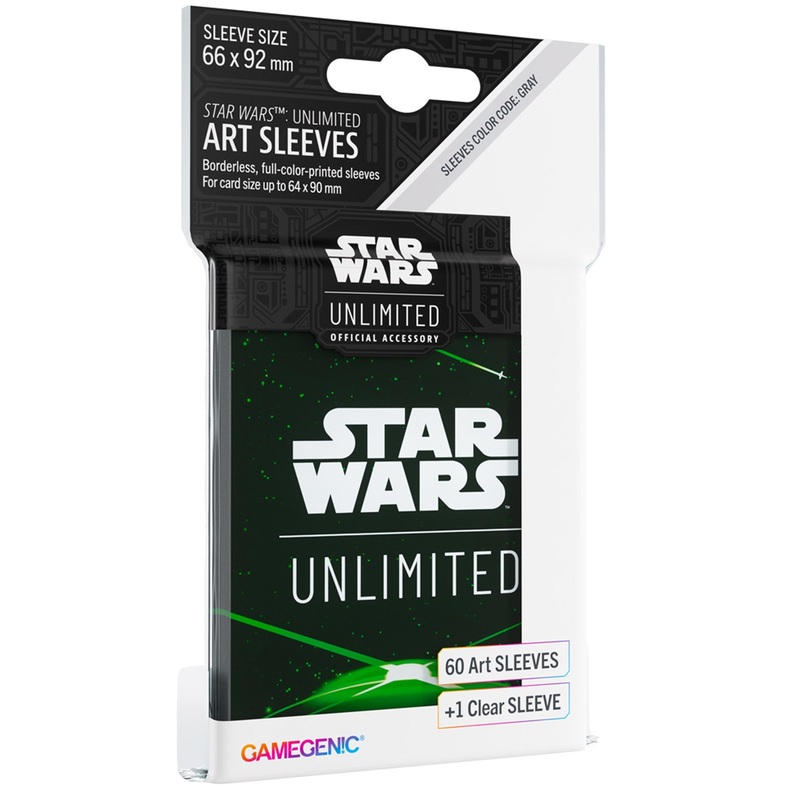 Card Back Green (64mm x 90mm) – Art (Code: Gray) – Star Wars Unlimited Matte Sleeves – Pack 60 – Gamegenic
