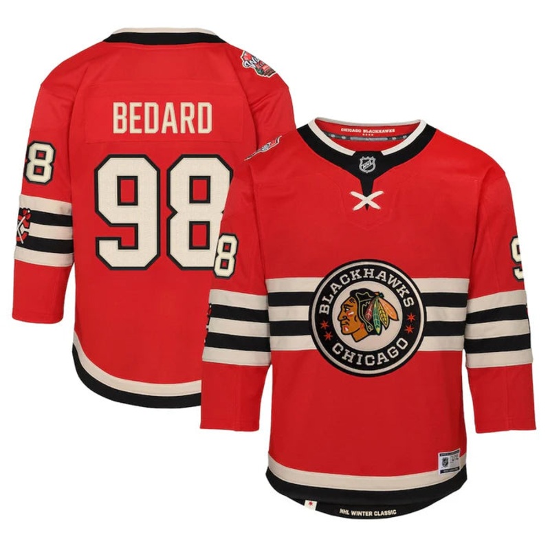 Chicago Blackhawks Youth 2024 Winter Classic Premier Jersey – Connor Bedard