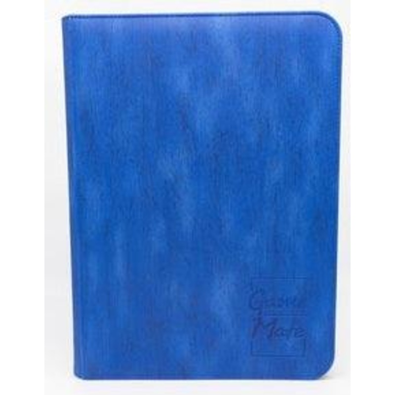 Blue Wood Grain 9pkt Card Binder – Zippered – 360 Cards – Game Mate