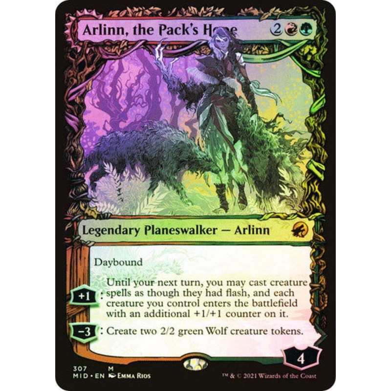 Arlinn, the Pack’s Hope // Arlinn, the Moon’s Fury (Showcase Foil) #307 [MID]