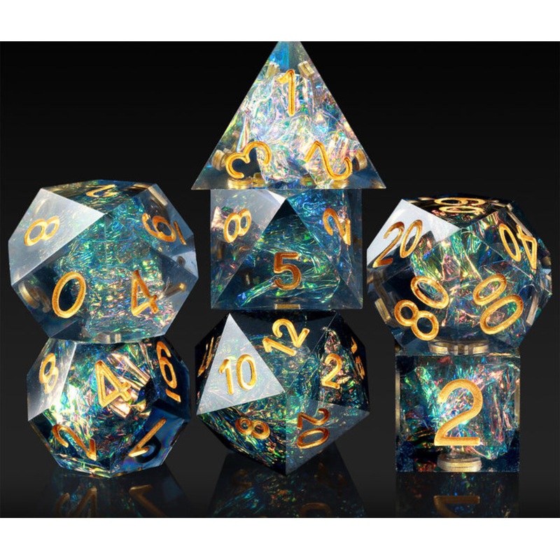 Cyan – Resin Polyhedral Dice Set (7) – ACE