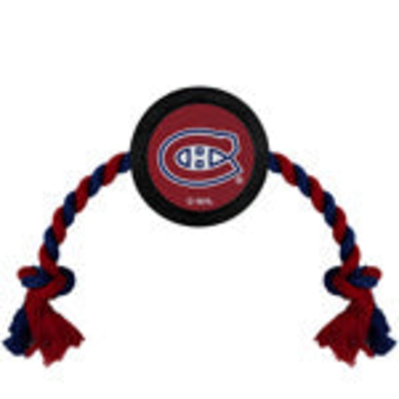 HOCKEY PUCK DOG TOY|CALGARY FLAMES|TORONTO MAPLE LEAFS|VEGAS GOLDEN KNIGHTS|EDMONTON OILERS|VANCOUVER CANUCKS|MONTREAL CANADIENS|SEATTLE KRAKEN