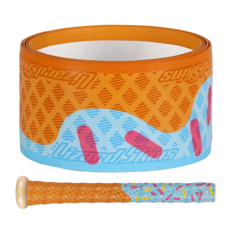 DSP Ultra Outburst Bat Grip|BLUE SCOOP|DROPPING BOMBS|FROSTED COOKIES|FRIENDLY CRAWLER|FOUR LEAF|HOLD’EM WHITE|MINT SCOOP|MIC DROP|ORANGE SLIME|TOTALLY TUBULAR|0.5MM|1.1MM