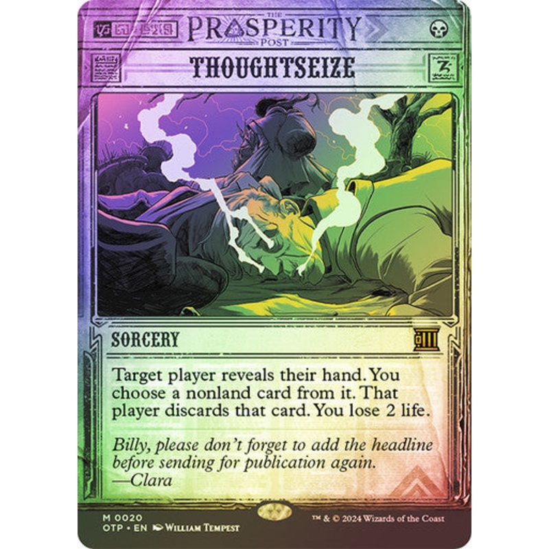 Thoughtseize (Showcase Foiled) Bk M #0020 [OTJ] [OTP]