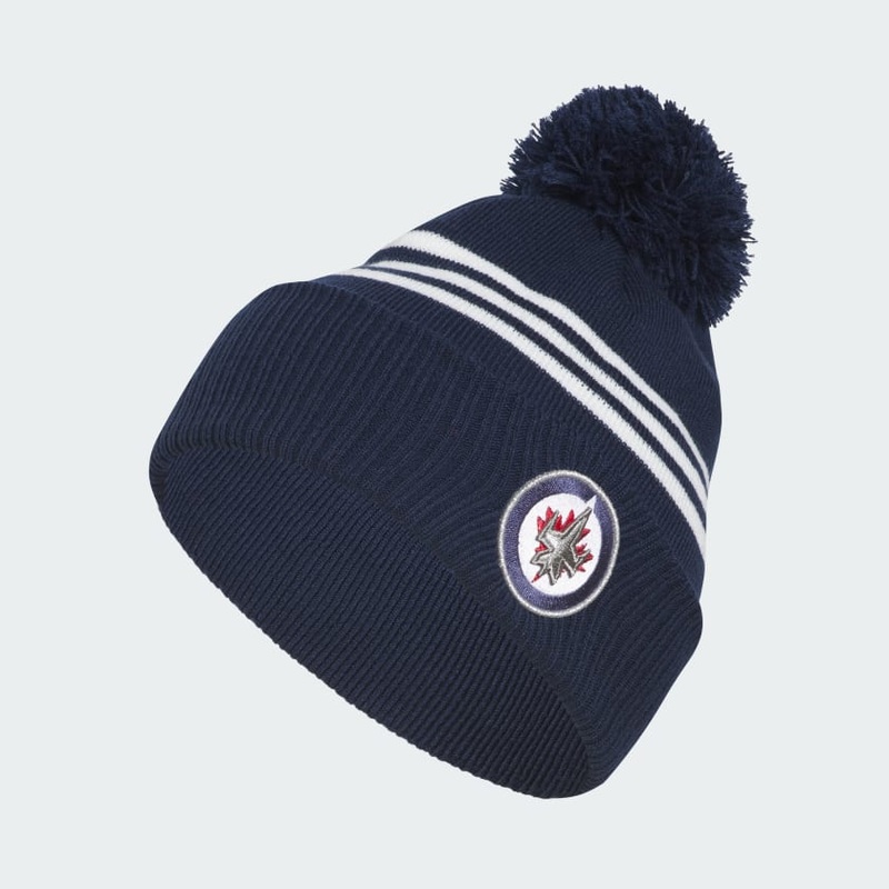 Multicolor Winnipeg Jets Cuffed Pom Beanie