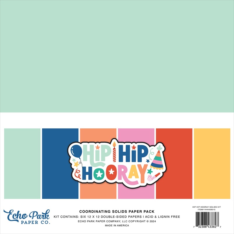 Echo Park – Hip Hip Hooray Collection – 12 x 12 Paper Pack – Solids