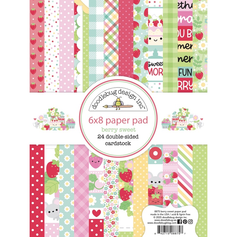 Doodlebug Design – Berry Sweet Collection – 6×8 paper pad