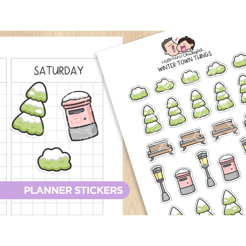 Winter Town Things Planner Stickers