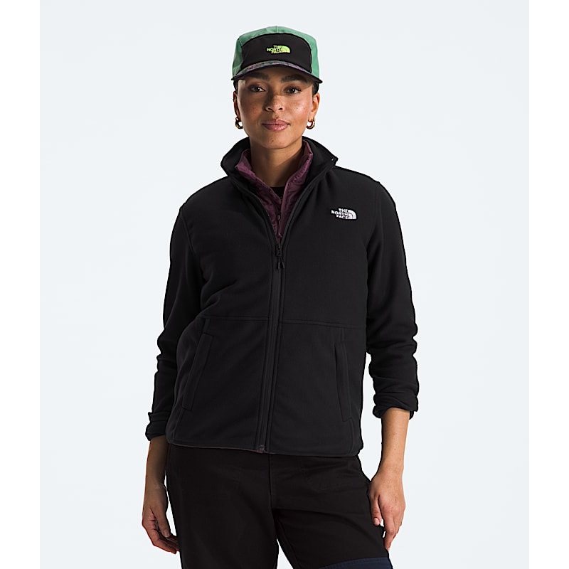 Women’s Glacier Fleece Jacket|MEDIUM HEATHER GREY|BLACK|S|M