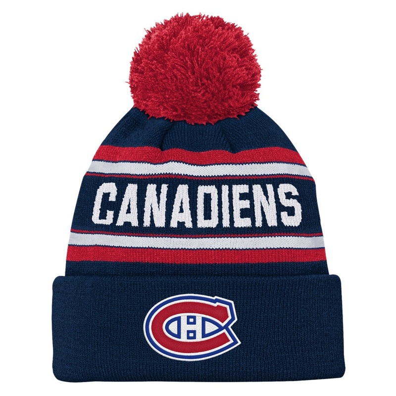 NHL Canadiens Junior Jacquard Knit Cuffed Toque with Pompom
