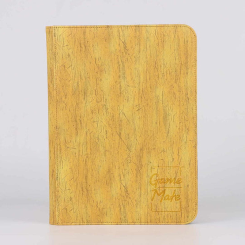 Yellow Wood Grain – 12pkt Card Binder – Zippered – 528 Cards – Game Mate