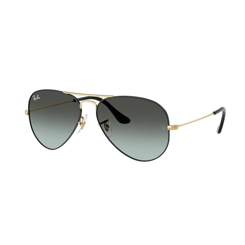 Aviator Large Metal|BLACK ON ARISTA GOLD/BLUE VINTAGE GRADIENT GREY