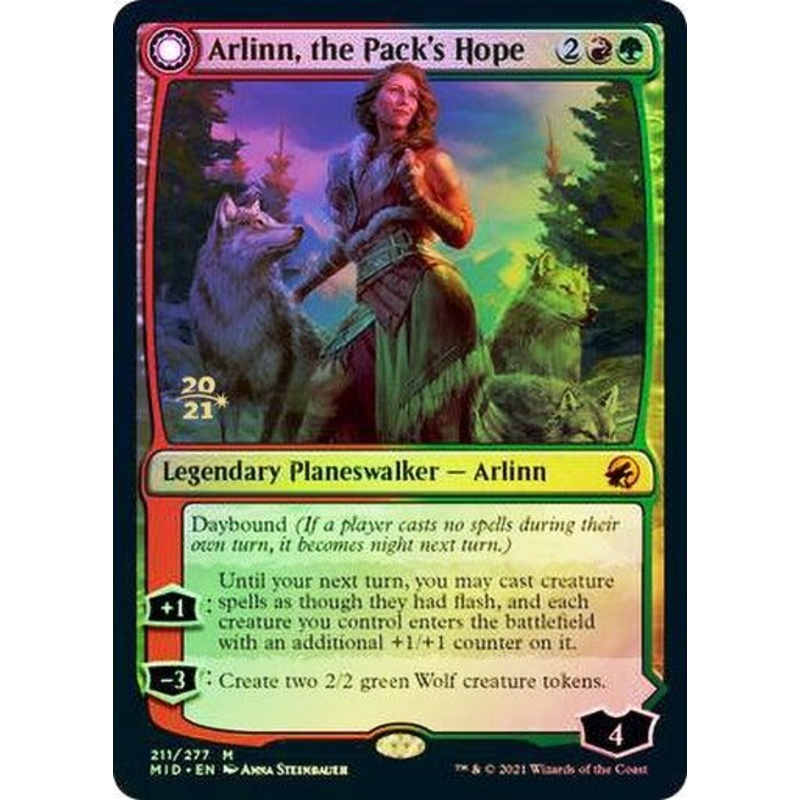 Arlinn, the Pack’s Hope // Arlinn, the Moon’s Fury (Prerelease) (Foil)