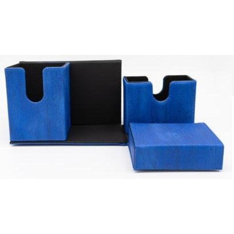Blue Wood Grain Deck Box – Magnetic Closure – 160 Cards – Game Mate