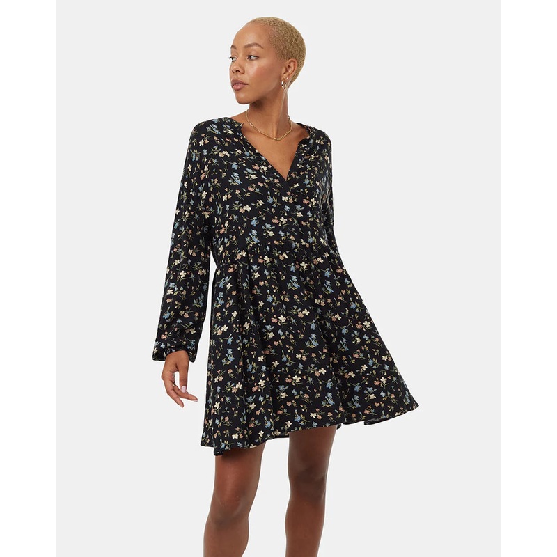Women’s Willows Dress|METEORITE BLACK BLOSSOM|S|M|L