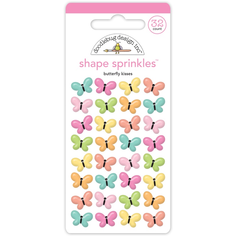 Doodlebug Design – Butterfly Kisses Collection – shape sprinkles