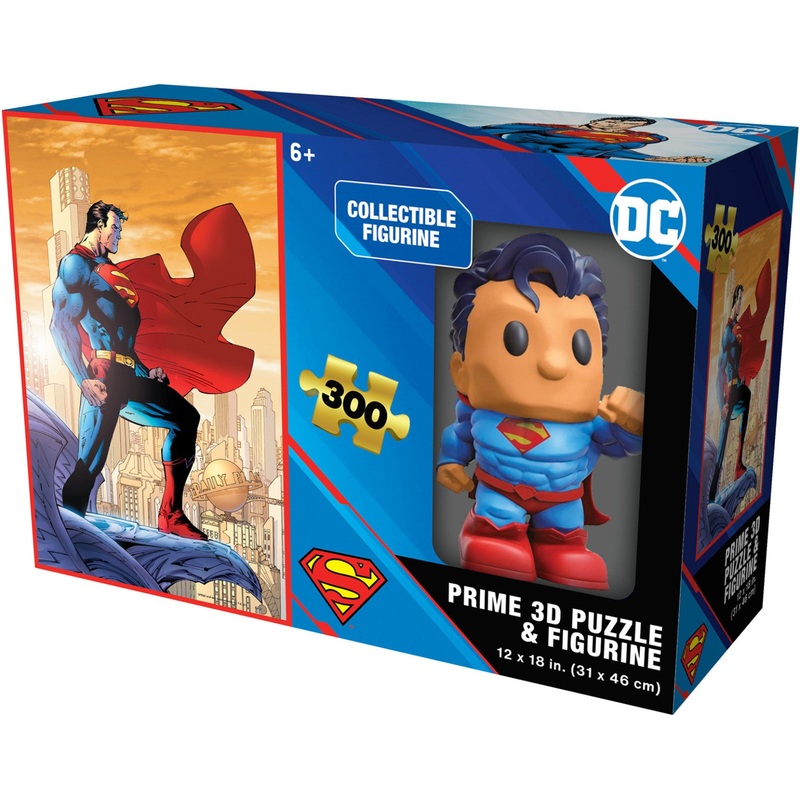 Superman – DC – 300pc Lenticular Jigsaw Puzzle & Figurine – Prime3D