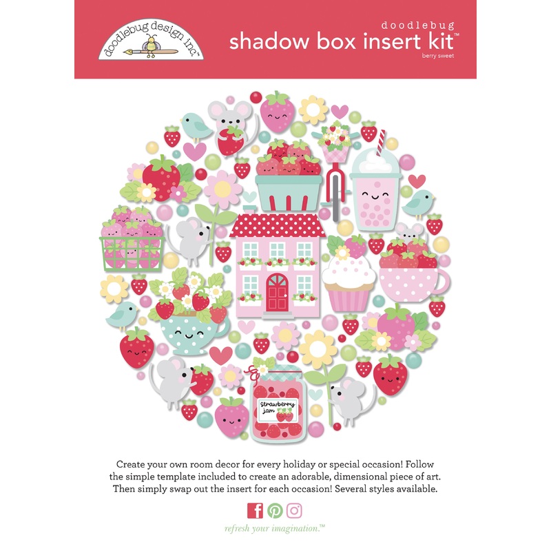 Doodlebug Design – Berry Sweet Collection – shadow box kit