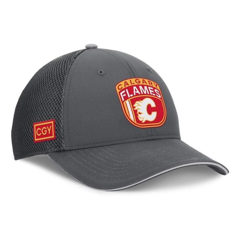 NHL Authentic Pro Home Ice Trucker Adjustable Hat- Calgary Flames