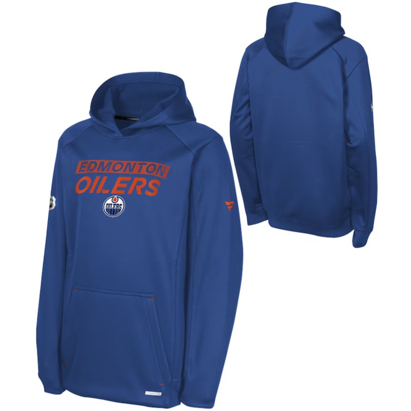 Youth Edmonton Oilers Pro Rink Poly Fleece Pullover Hoodie