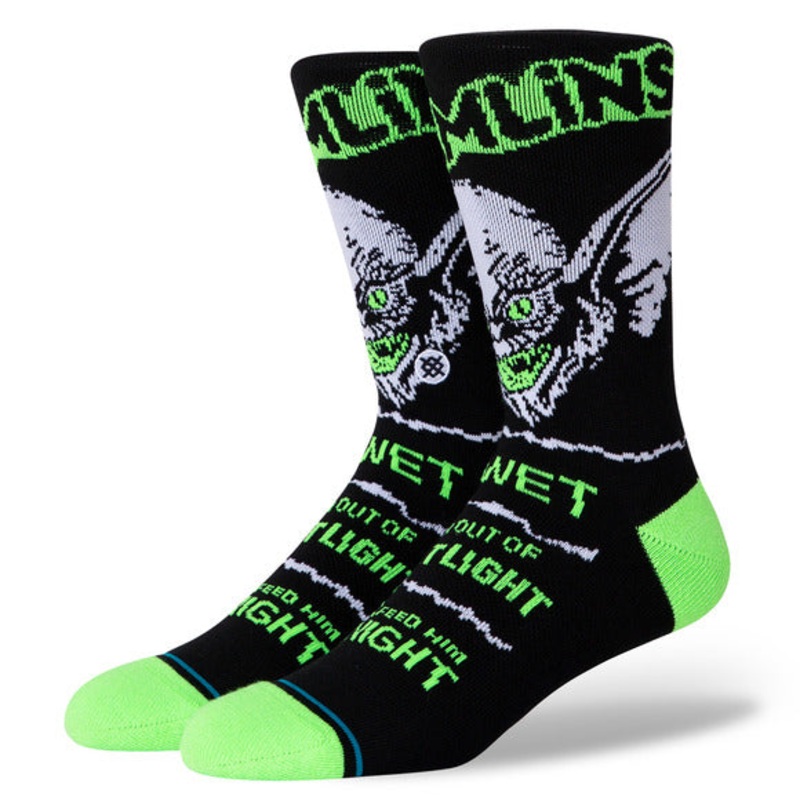 BRIGHT LIGHT CREW SOCKS|BLACK|S|M|L