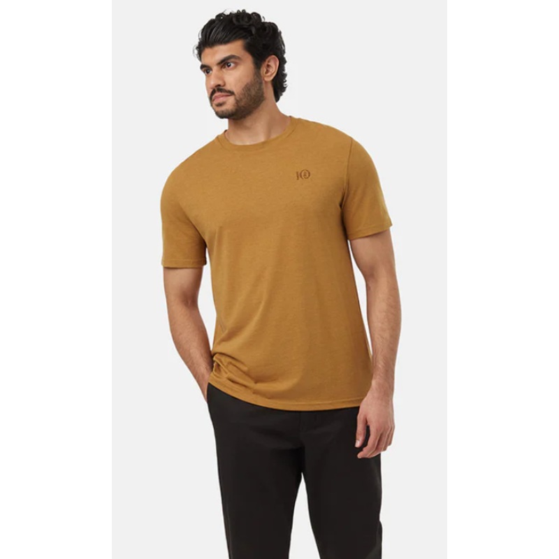 Mens Woodblock Ten T-Shirt|GOLDEN BROWN SOIL|MIDNIGHT BLUE CANYON BLUE|S|M|L|XL|XXL