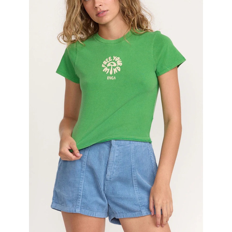 RVCA Women’s 411 T-Shirt|EMERALD GREEN|M|L|XL